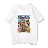 One Piece Anime Collaboration Tshirt Top Pure Cotton Japanesestyle Anime Couple American Loose One Piece Outfit