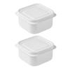 2Pcs Food Storage Container with Cover Fresh-keeping PP Material Useful Stackable Fridge Box Home Supply
