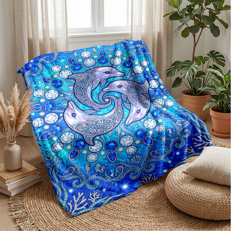 Oceanic Fantasy Theme blanket Lightweight Warm Flannel Blanket Decorative Throw Blanket for Home Decoration