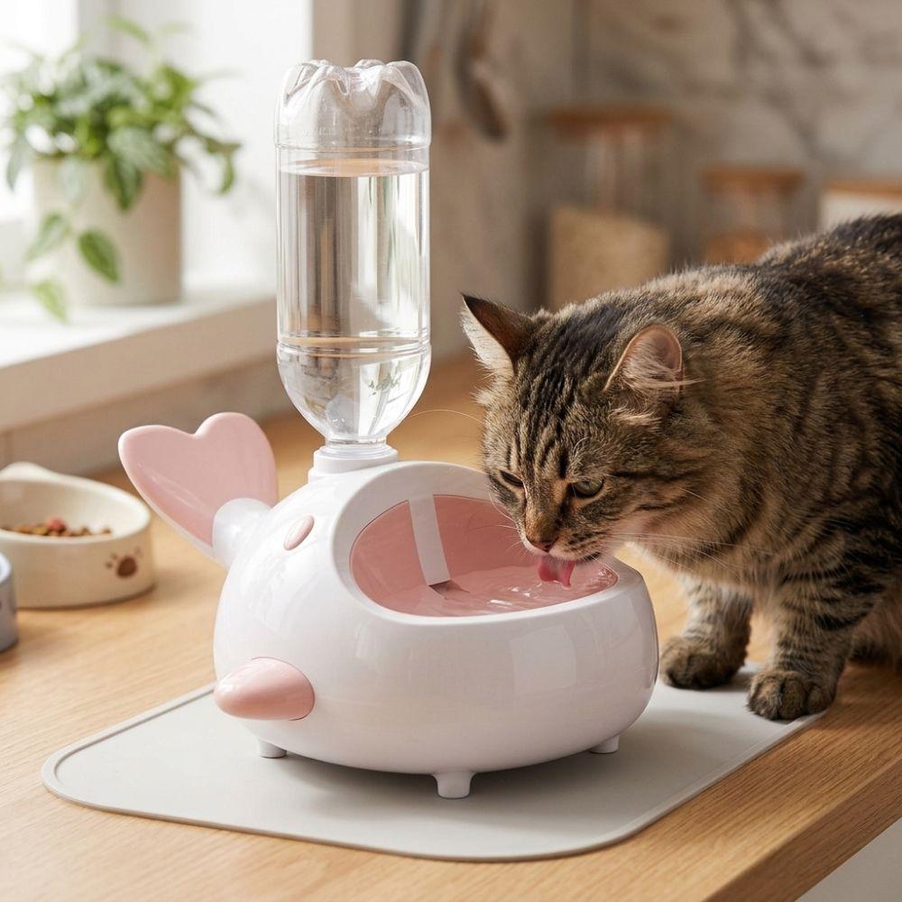 Whale-Shaped Gravity Automatic Pet Water Leak Proof Pet Water Fountain  Indoor Use