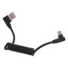Спиральный кабель USB Type C, Угловой удлинитель USB C на USB2.0, Адаптер USB C 90 градусов, Кабели для синхронизации данных
