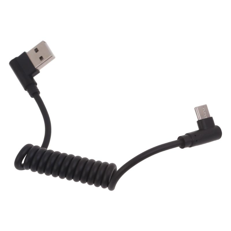 Спиральный кабель USB Type C, Угловой удлинитель USB C на USB2.0, Адаптер USB C 90 градусов, Кабели для синхронизации данных