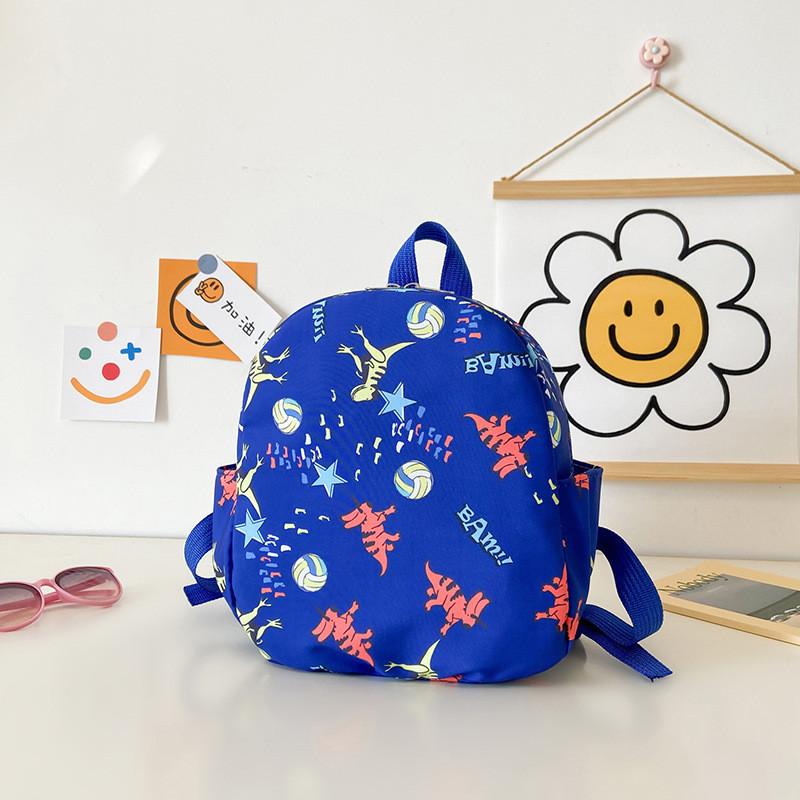 Adorable Cartoon Dinosaur Print Children's Backpack Lightweight Canvas School Bag