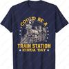 Retro Rail Vibes Could Be A Train Station TShirt  Vintage Locomotive Design Cotton Urban Explorer Unisex Printed Tshirt Tops