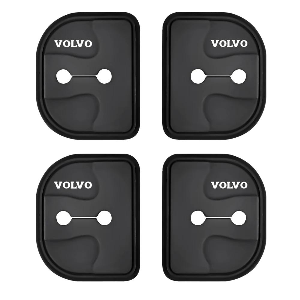 2/4Pcs Car Silicone Door Lock Cover Protect Buckle Cover Auto Accessorie For Volvo RDESIGN T6 AWD S40 S90 XC60 XC40 XC90 V70 V90