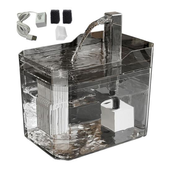 1,5 л прозрачный фонтанчик для домашних животных автоматический диспенсер для питья кошек с 3 фильтрующими губками электрическая миска для домашних кошек и собак