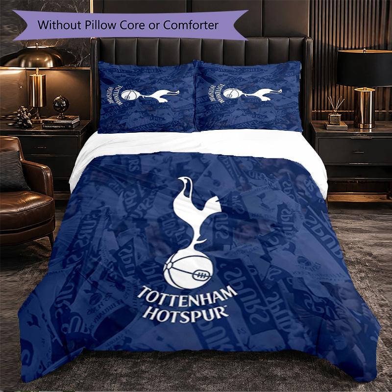 Tottenham Hotspur 3 Piece Bedding Set Soft Duvet Cover Set with Pillowcases Printed Bedroom Decor Set for Home