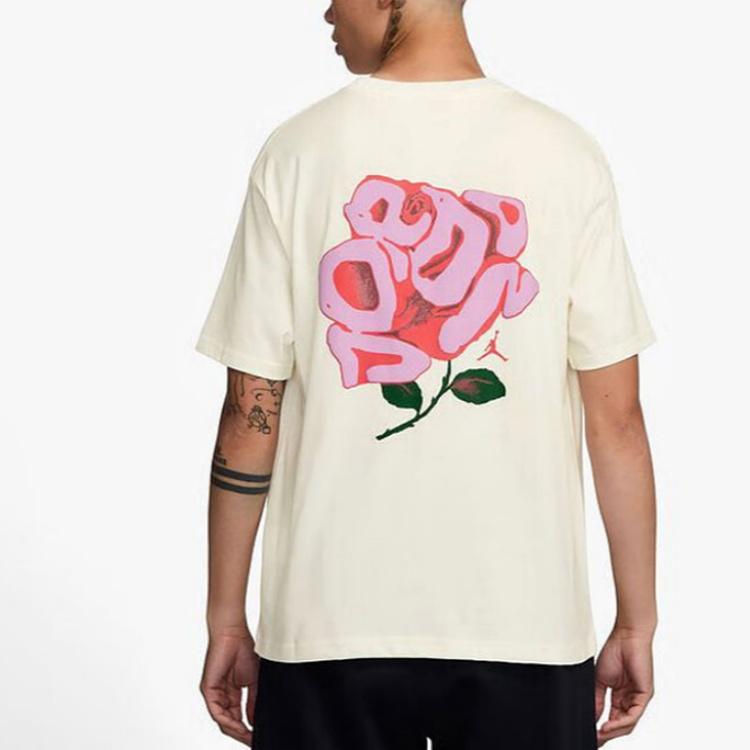 Nike SS25 Футболка с коротким рукавом для бега, тренировок, повседневная, дышащая, мужская, топы, молочно-белая, HJ0194133