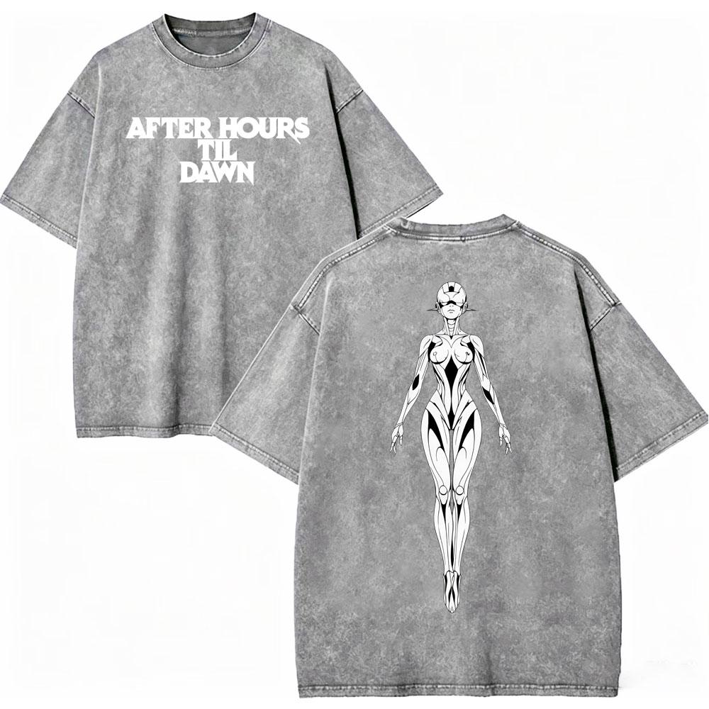 Vintage Washed Rapper The Weeknd Merch Tshirt After Hours Til Dawn Tour 2026 T Shirt Men Women Fashion Casual Cotton Tshirts