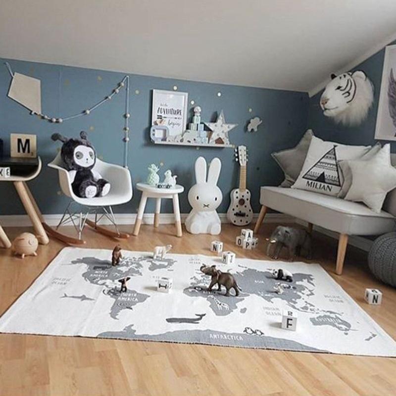 Карта мира, детский игровой коврик, игровое одеяло для ползания, детские коврики, коврики