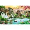 3D Mural Wallpaper Chinese Waterfall Sunrise Beautiful Scenery Photo Wall Painting Living Room Study Tourist Scenic Spot Background Wall Decor Fresco