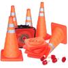 Foldable Design Road Cone Barricades Reflective Stripes Telescopic Folding Cone  Traffic Safety