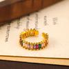 Tiny Colored Zircon Rings Geometric Design French Vintage Ring Luxury Women Finger Ring  Gifts