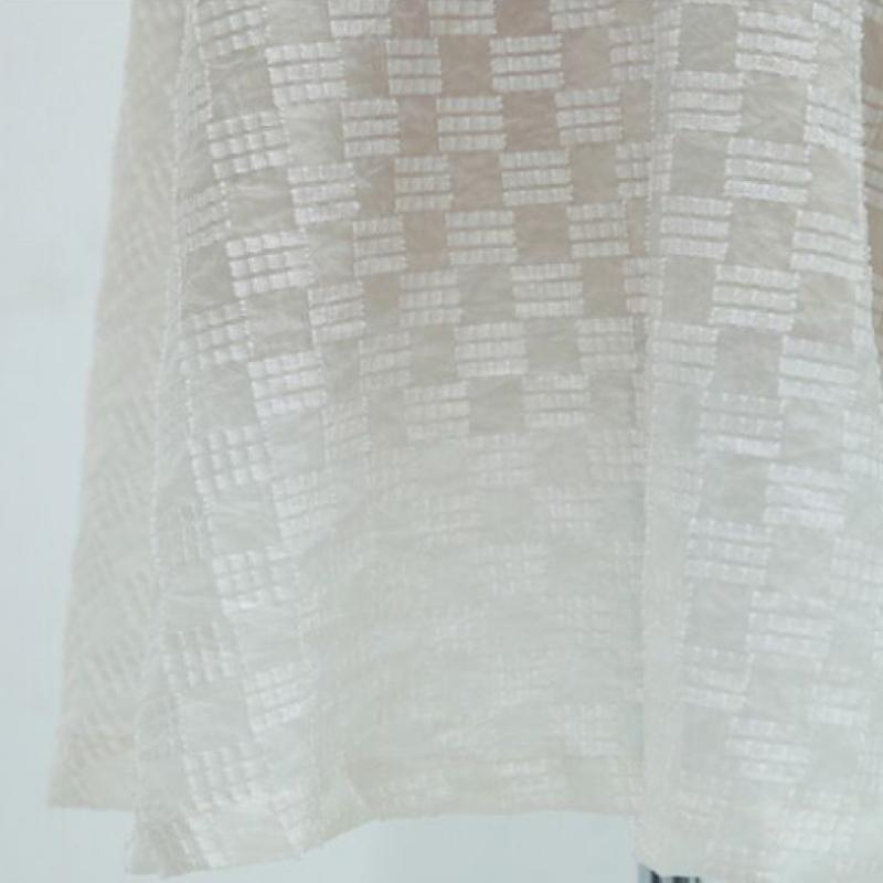Shiz Madam Flare Long Skirt Check See Through P91875