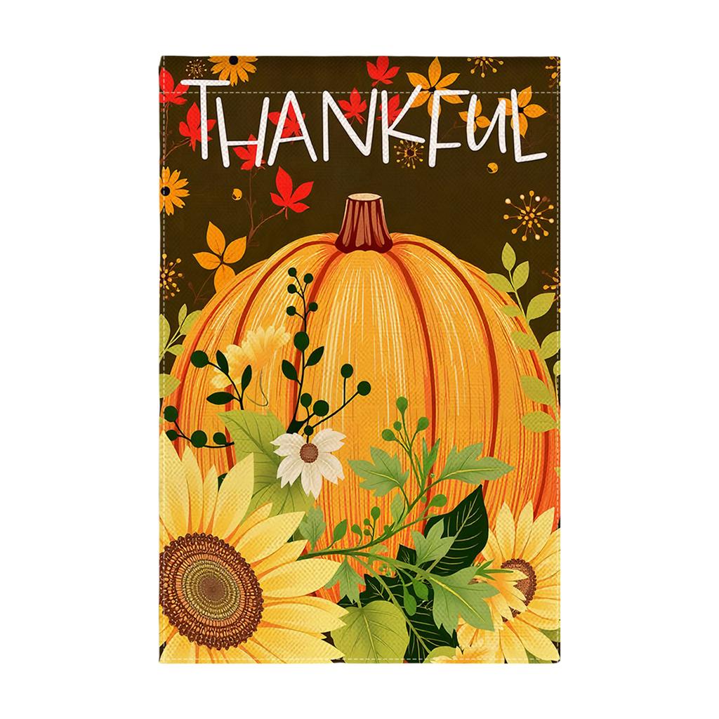 Durable Thanksgiving Fall Garden Flag Outdoor Yard Decoration Thanksgiving Banners for Autumn Party Home Decor
