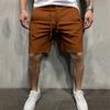Men's Solid Color European-Size Casual Fitness Shorts for Running and Sports