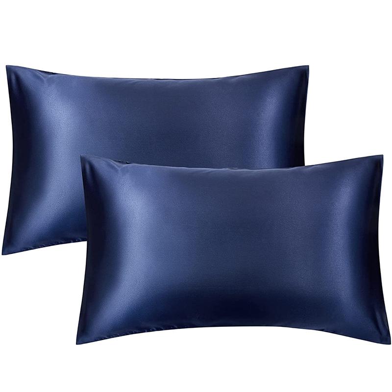 Набор из 2 атласных наволочек — воздушные шелковые наволочки для волос и кожи, 2 комплекта атласных наволочек с застежкой-конвертом