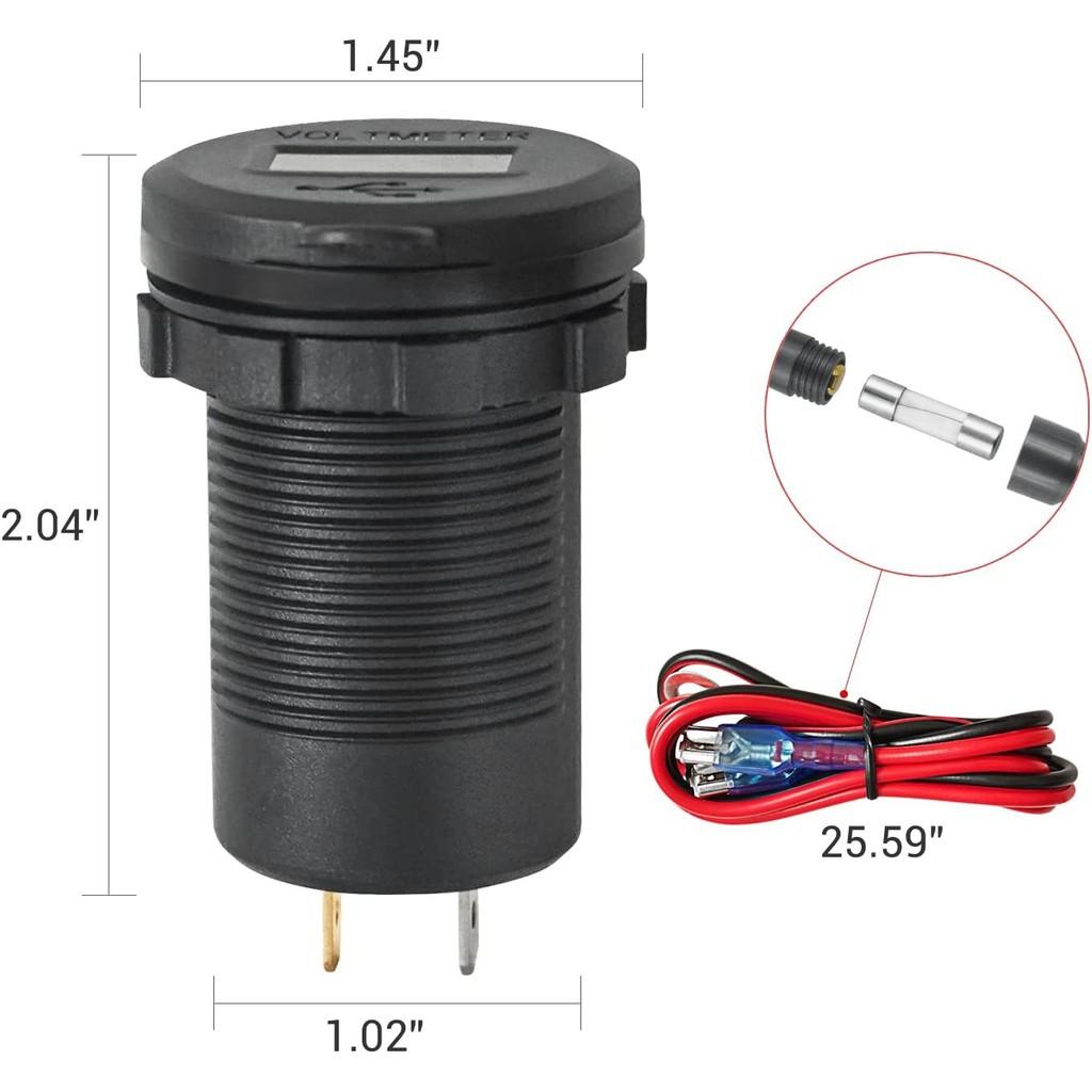 Universal Vehicle USB Charger 12V-24V, 65W PD + QC3.0 Fast Charging Port for Marine, RV, Boat, Motorcycle with LED Display
