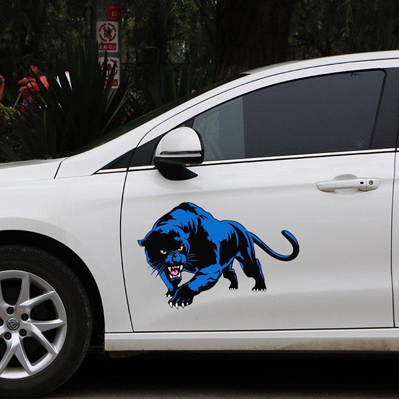Мультфильм 3D наклейки для автомобиля животное Черная пантера рев бампера царапины