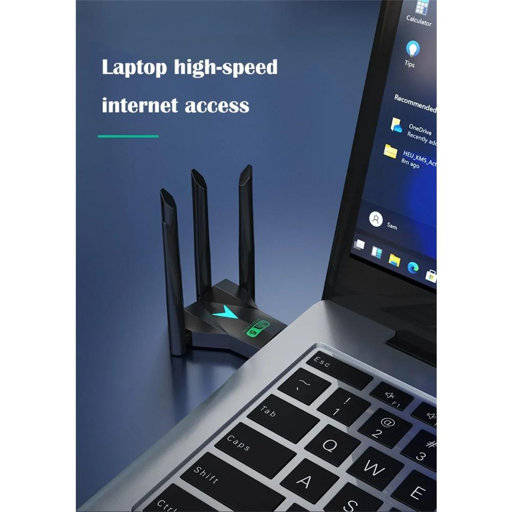WiFi USB-адаптер 1300 Мбит/с, двухдиапазонный 2,4 ГГц/5 ГГц, WiFi-донгл, USB3.0 высокоскоростной, 802.11AC, 4-антенный беспроводной приемник, не требует драйверов