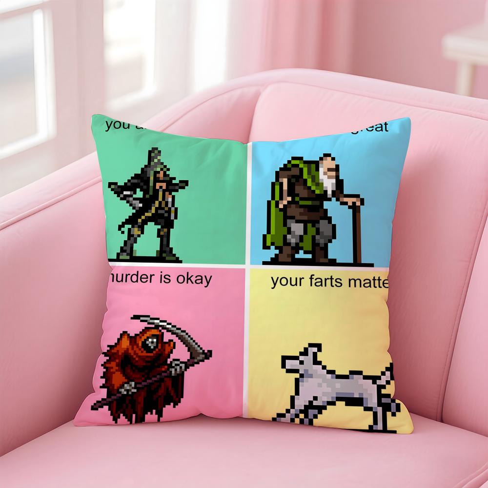 Popular Game VVampire SurvivorsS Cushion Cover Pillowcase Short Plush Invisible zipper Room Sofa Cushion Cover
