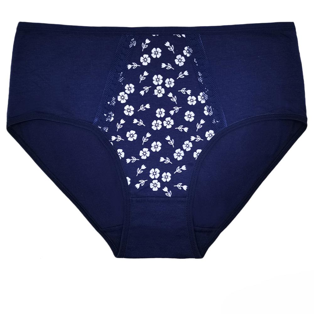Underwear Women Panties Cotton Mid Rise Flowers Print Sexy Briefs Plus Size Ladies Knickers for Women 6 PCS/LOT