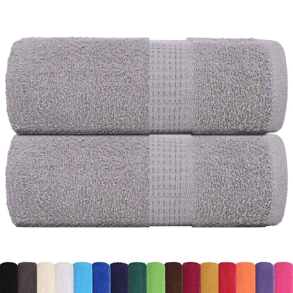 Vidaxl Ręczniki Gościnne 2 Szt. Szare 30X50 Cm 360 Gsm 100% Bawełna