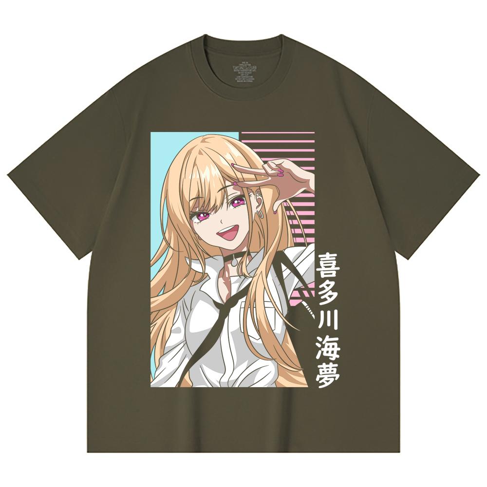 230 г/м² 100% хлопок My Dress Up Darling V2 Принт Унисекс Тяжелая хлопковая футболка