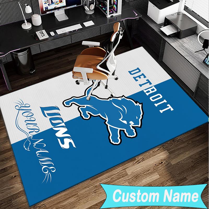 Custom Name Rug Lions Team Area Rug Suitable for Indoor And Outdoor,Carpets for Homes, Offices,Living Rooms,Home Decor,Christmas Gift