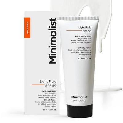 Легкий жидкий солнцезащитный крем SPF 50 PA++++ | Клинически протестирован в США (In-Vivo) | Без белого оттенка | Широкий спектр действия | Легкий, на водной основе | 50 мл