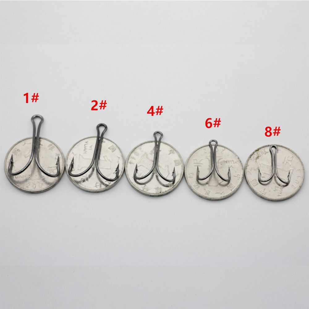 Perforated Size 1 2 4 6 8 Durable Head Jig Bass Fishook Fly Tying  Fish Bait Double Fishing Hook