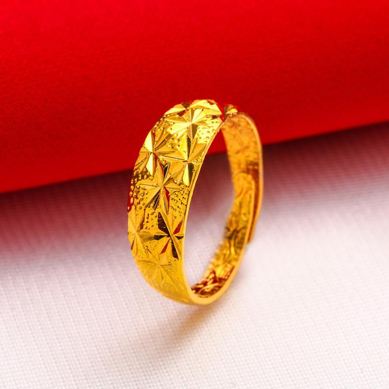 Gold Plated Lucky Ring Opening Adjustable Simple Transfer Ring For Women All-Match Luxury Finger Accessories