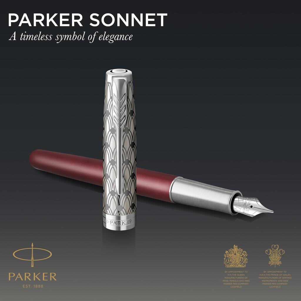 Parker Sonnet Premium Металл Красный CT Перьевая Ручка Fine 18K Золото Подарок Официальный Номер Продукта 2119650 & Ручка, Перо, Перо, В Коробке, Импортный,