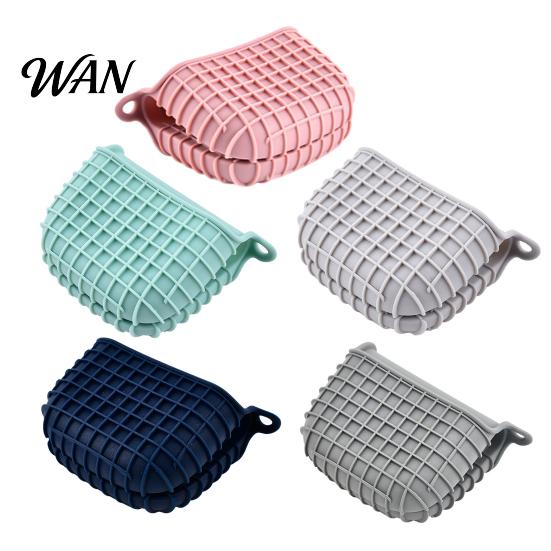 Baking Gloves 2Pcs Silicone Oven Mitts Heat Resistant Thick Grid Pattern Non-Slip for Microwave Kitchen Accessory Temperature Clip
