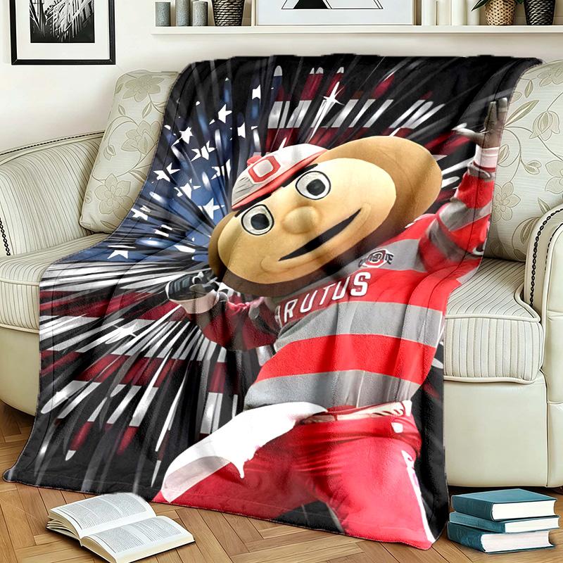 Ohio State Buckeyes Theme Blanket Suitable For Beds Sofas And Camping Perfect For Both Men And Women Comfortable Bedding All Year Round