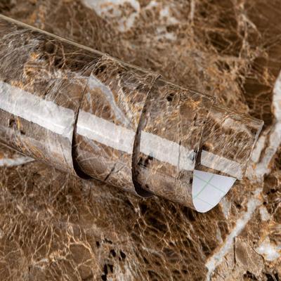 JSEVEM 16"×394" Толстые обои под коричневый белый мрамор самоклеящиеся водонепроницаемые коричневые мраморные контактные виниловые DIY обои под искусственный гранит для мебели плитки