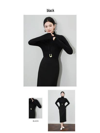 16-Needle Four-Flat Superfine Merino Wool Solid Turtleneck Knitwear: Simple, Versatile, and Close-Knit Design