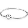 Bracelet - PANDORA - Moments - 925/1000 Silver - Heart Clasp - 18 Cm