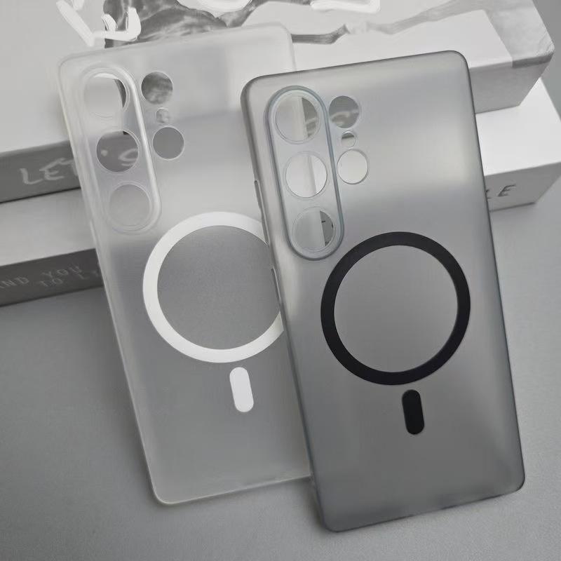 Для Magsafe Матовое Мягкое ТПУ Чехол для Samsung Galaxy S24 S25 S26 Ultra S23 Plus Магнитная Беспроводная Зарядка Тонкий Тонкий Чехол