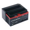 Док-станция для жестких дисков USB2.0 to IDE/SATA с поддержкой двух дисков, многофункциональная, со светодиодными индикаторами, кардридером, 2 портами USB2.0 для WinXP/Vista/7/8/10 Linux MAC OS