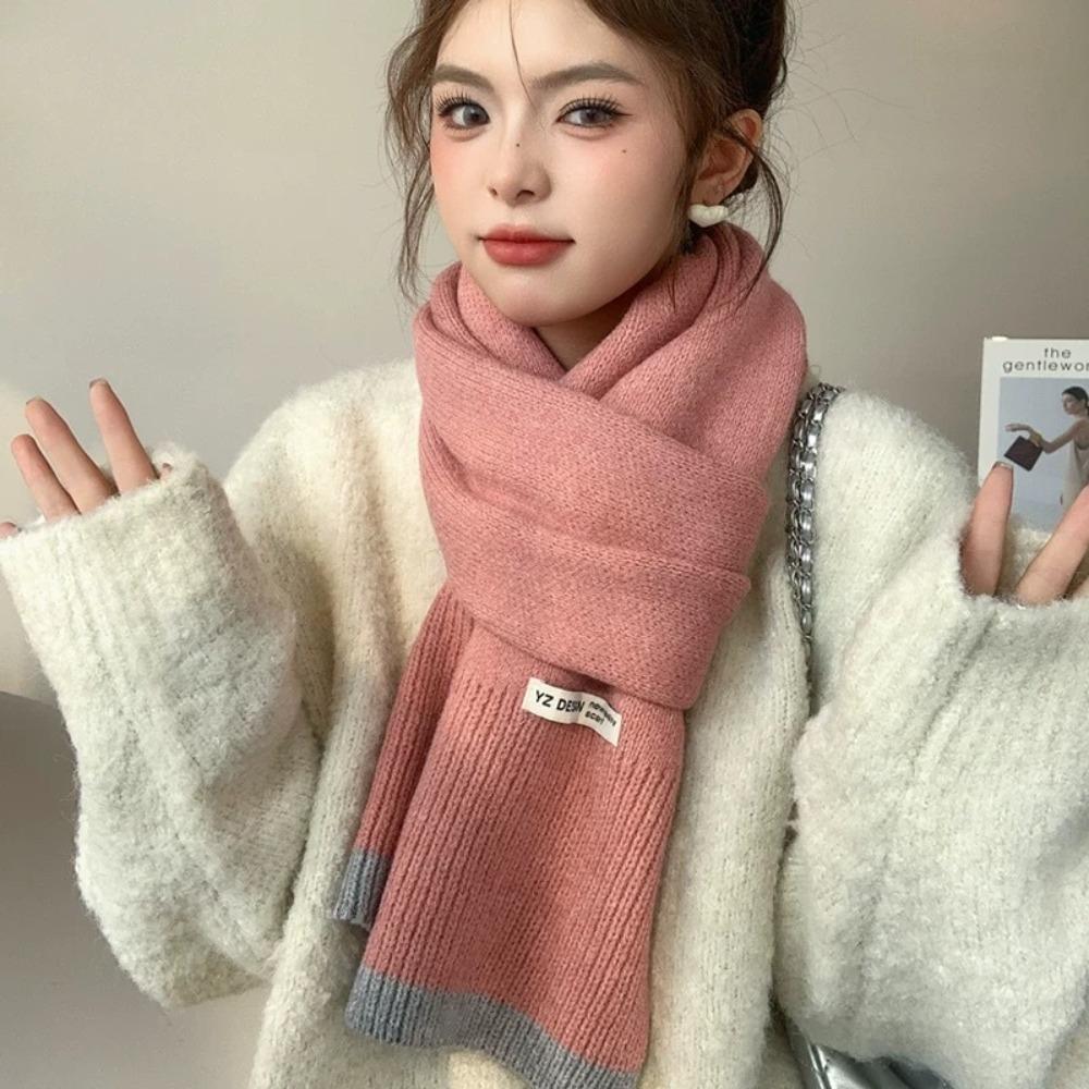 Warm Winter Wool Scarves Korean Style Women Cashmere Shawl Elegant Multicolor Knitted Scarf  Female