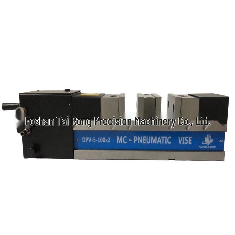 MC Precision 5" Pneumatic Double Open-end Hydraulic Vise, Heavy Duty Angle Locking Double Station Clamp