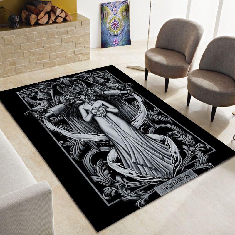 Ужасающий череп смерти, большой ковер сатаны, семейная гостиная, спальня, диван, игровая комната, украшение дверного коврикаНескользящий напольный коврик