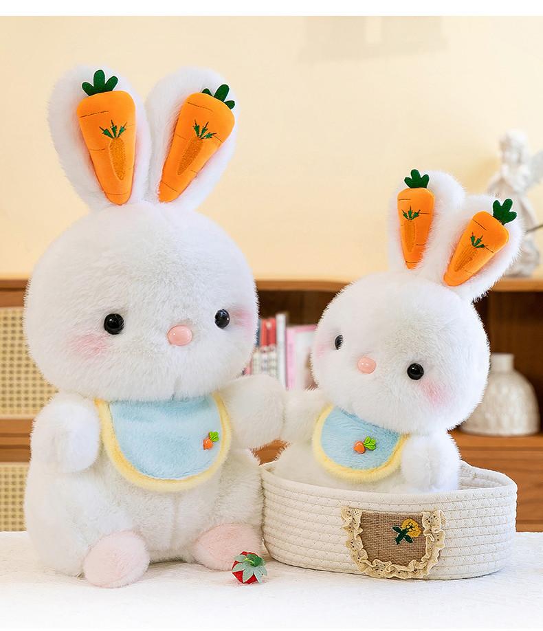 Cute Rabbit Plush Toy Soft Bunny Doll Children's Comforting White Rabbit Birthday Gift Wholesale