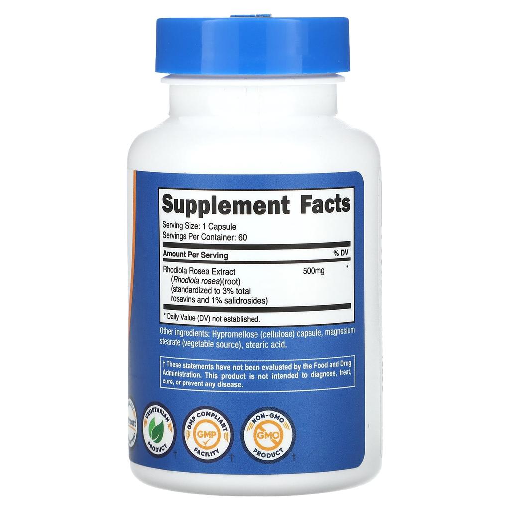 Nutricost Rhodiola Rosea , 500 Mg, 60 Capsules