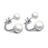 Fashionable Earrings Double Side Earring Crystal Ball Stud Earrings Women Pearl Earrings Ear Accessories Ear Drop Jewelry 1 Pair