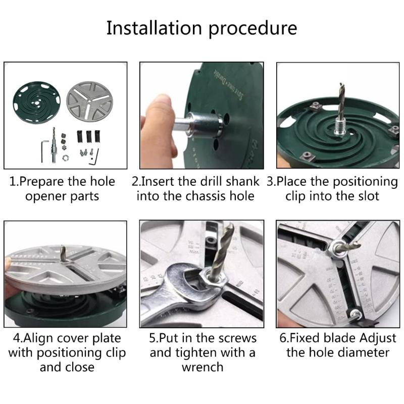 Многофункциональная регулируемая кольцевая пила, открывалка, регулируемый набор инструментов для деревообработки по металлу, инструмент диаметром 1,7-5,1 дюйма