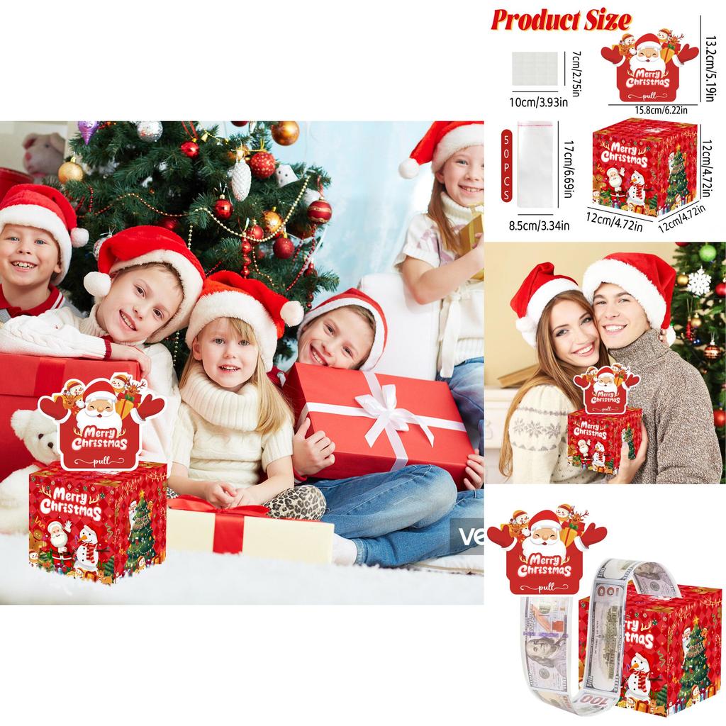 Christmas Santa Claus Gift Box With Red Finish For Holiday Party Decor And Gift Giving