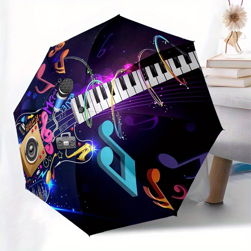 1pc Music Notes Guitar Keys Themed High-quality Umbrella,Automatic Opening and Closing Umbrella,Multi-functional Umbrella G0811129