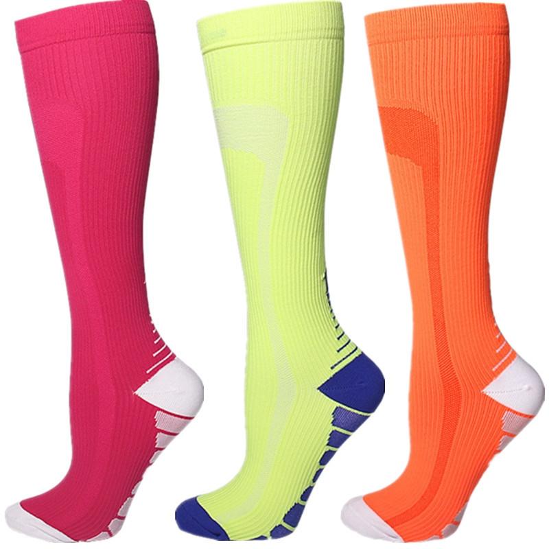 Новые компрессионные гольфы до колена 20-30 мм рт. ст. Подходят для медицинского отека, диабета, варикозного расширения вен, бега, марафона, компрессионные спортивные носки